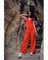 LNĚNÉ ŠIROKÉ KALHOTY