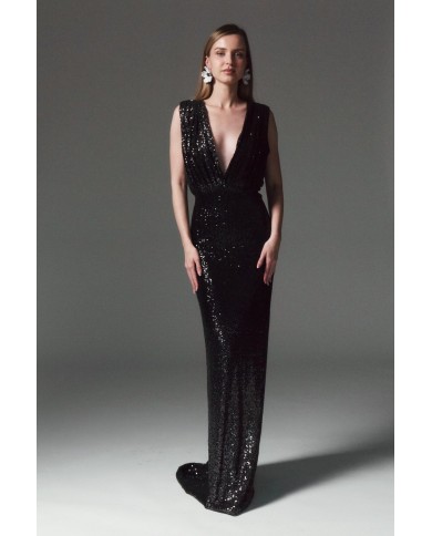 ČERNÉ FLITROVÉ ŠATY ELEGANCE