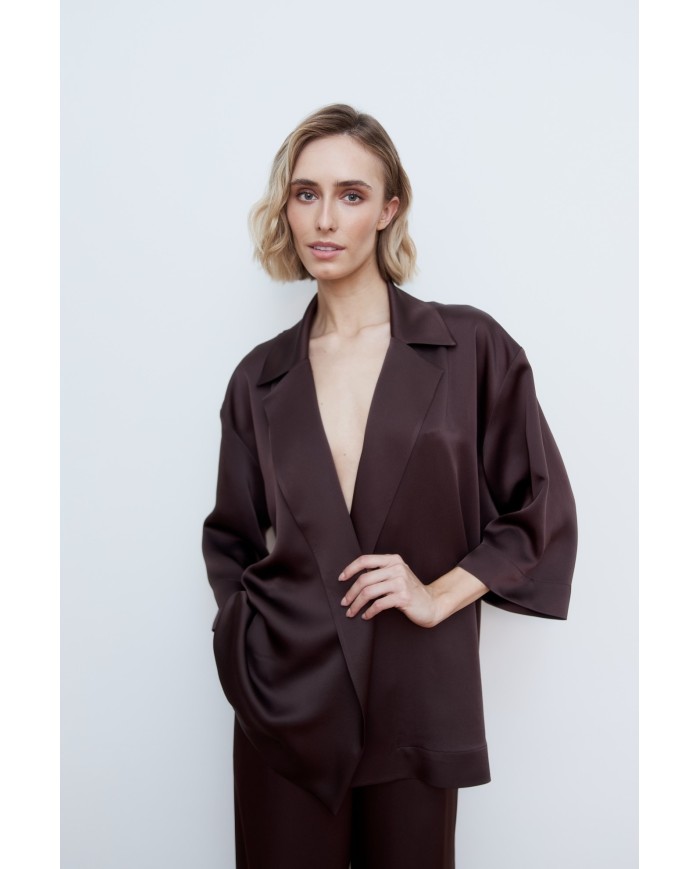 HNĚDY SATÉNOVÝ KOMPLET