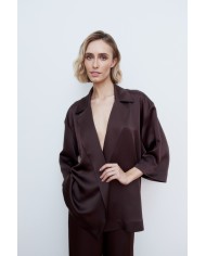 HNĚDY SATÉNOVÝ KOMPLET