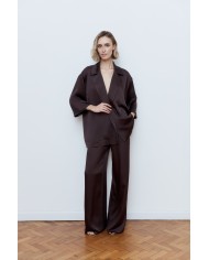 HNĚDY SATÉNOVÝ KOMPLET