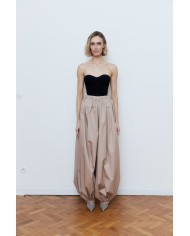 Hnědý saténový komplet